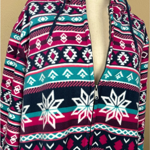 Blair Pink & Turquoise Fleece Hooded Jacket. Zippered & 2 Side Pockets. Size- 3X - Picture 11 of 13
